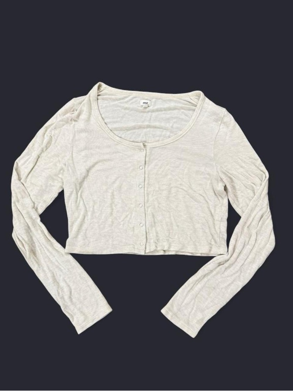 Aerie Cream Cropped Long Sleeve Loungewear Soft Cardigan Women’s Size XL